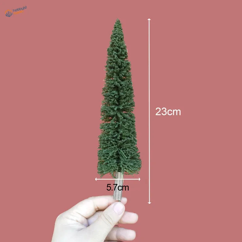 23cm artificial green pine tree for scale modeling, 22-30cm range