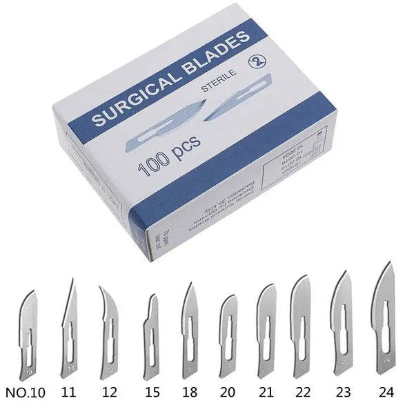 20-100pcs Carbon Steel Scalpel Blades + Handles