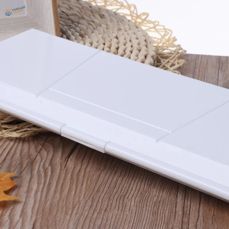 White 24 grid watercolor paint palette organizer with glossy finish