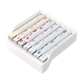 White plastic organizer holding colorful gee brand pens alongside gee hobby self-adhesive sandpaper grits x 20pcs bonus toy kit sanding sticks