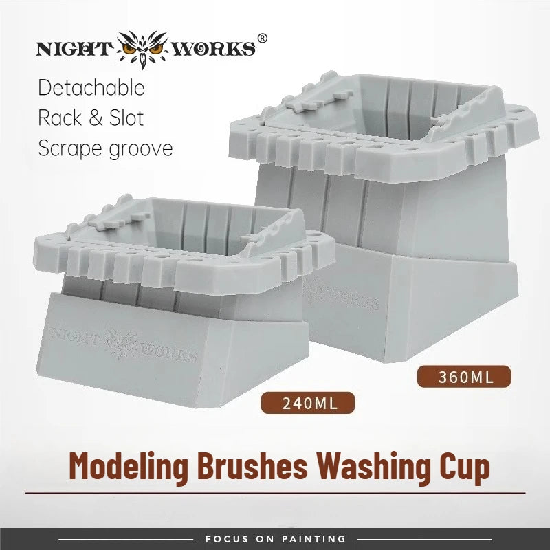 Nightworks 240/360ml Multifunctional Brush Washing Cup / Stand