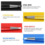 Four colored brush pen set with steel wire copper wire and fiber bristles for scale modeling and delicate use