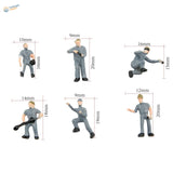 25pcs Ho Scale 1:87 model railway workers gray plastic figurines