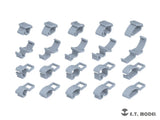 Gray plastic cable clips grid for WWII German vehicles 1/35 clamps
