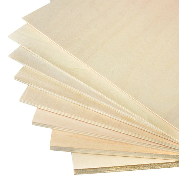 5pcs 1~10mm Plywood Sheets (Various Sizes)
