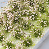 28pcs/set exquisite miniature flower clusters in pink, white with green foliage