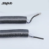 Black coiled spring airbrush hose with metallic ends sagud brand features durable coiled air line design