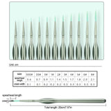 11pcs fine synthetic bristle brushes with silver handles and green tips