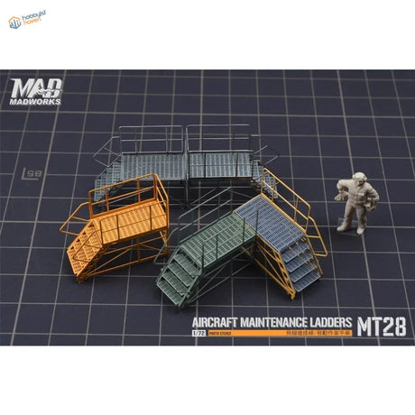 2pcs 1/72 orange green gray aircraft maintenance ladders long platform