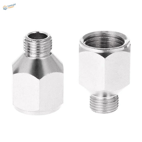 2pcs silver hexagonal 1/8-1/4 in. airbrush hose adapter fittings