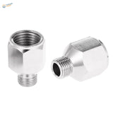 2pcs silver hexagonal 1/8-1/4 in. airbrush hose adapter fittings