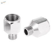 2pcs silver hexagonal 1/8-1/4 in. airbrush hose adapter fittings
