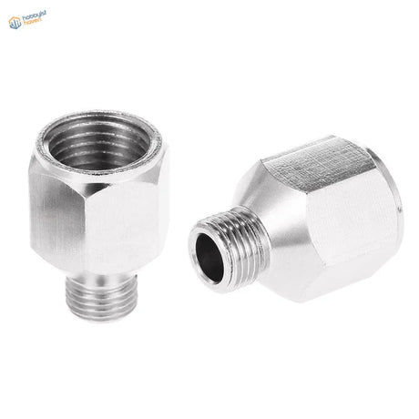 2pcs silver hexagonal 1/8-1/4 in. airbrush hose adapter fittings