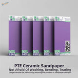 2pcs #240-#1000 self-adhesive ceramic sandpaper sheets in purple PTE retail pack