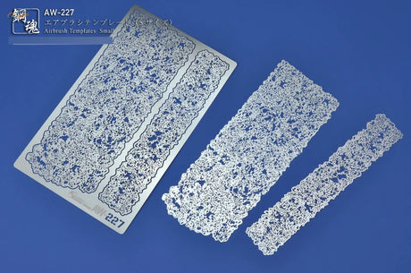 2pcs dense mapping stencil with silver lace-like airbrush templates