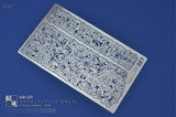 2pcs dense mapping stencil with silver metal airbrush template and blue lace patterns