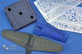 2pcs dense mapping stencil with gray blue plastic model airplane parts