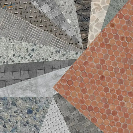 Terracotta hexagonal floor simulating stickers with warm orange hue