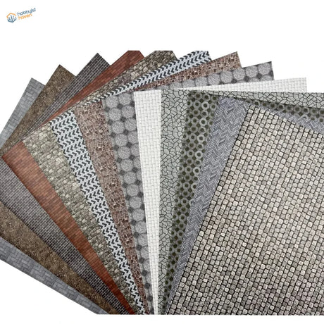2pcs floor wall sticker sheets with brickwork, herringbone, mosaic patterns