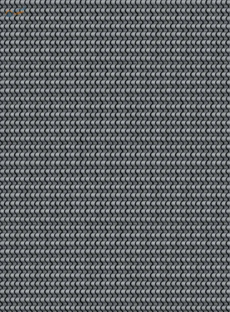 Dark gray metallic chain roof simulating stickers with scale pattern