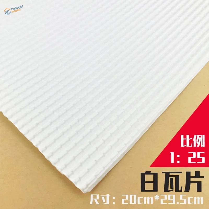 White roof simulating PVC panel with ribbed corrugated texture