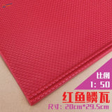 Red fish-scale roof simulating PVC table tennis paddle cover