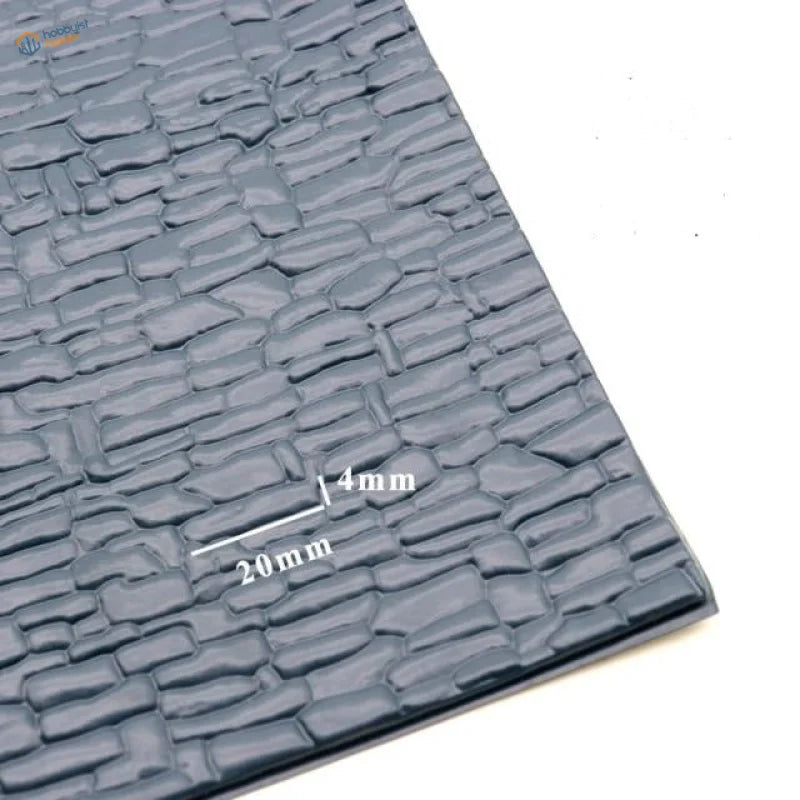 Dark gray textured stone-like 2pcs PVC floor tiles rectangular surface