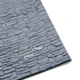 Dark gray textured stone-like 2pcs PVC floor tiles rectangular surface