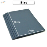 Stack of dark gray textured rectangular mats, 30cm by 20cm.