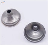 2pcs stainless steel mini funnels with smooth reflective surface