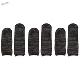 Six cut-resistant neoprene sheaths in black and gray ribbed pattern