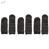 Set of six black gray marled knit fingertips on cut-resistant neoprene sheaths