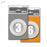 3mm and 6mm transparent scribing tape rolls with panel lines in branded sleeves