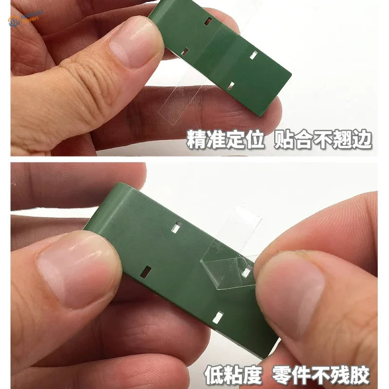 6mm transparent scribing tape with green plastic strip and clear backing