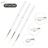 3/6pcs extra-long fine brushes set with sizes 01, 02, 03