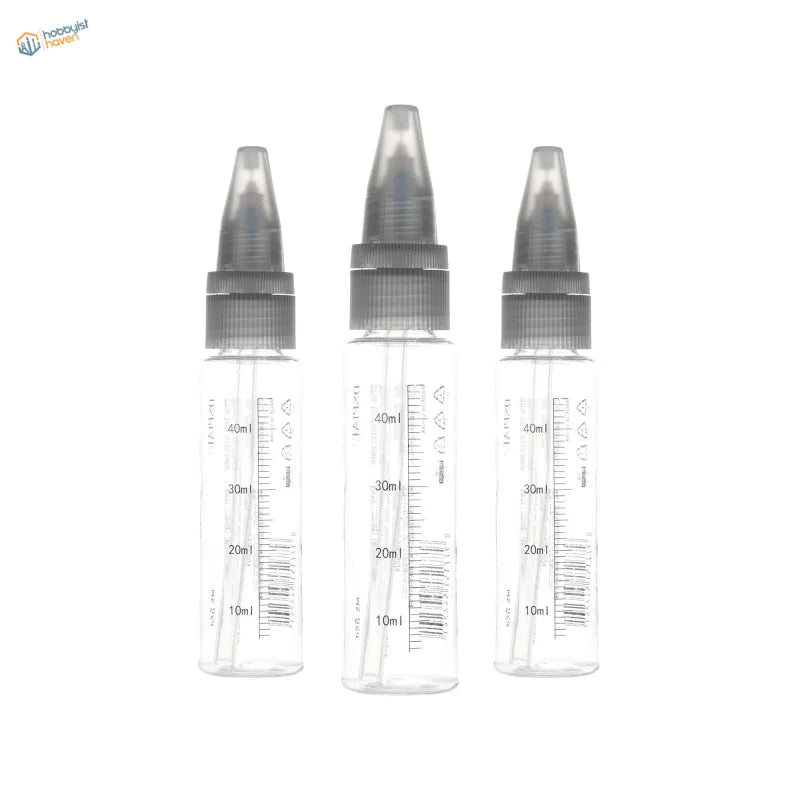 Three transparent extra mixing bottles for DSPIAE wash-free airbrush