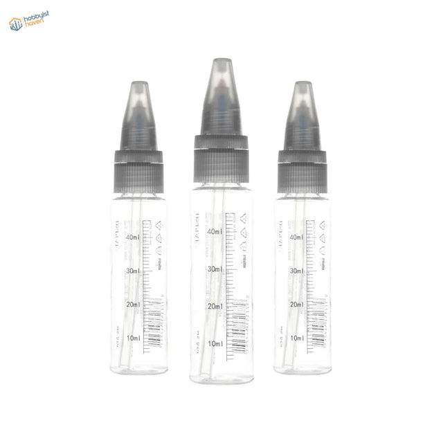 Three transparent extra mixing bottles for DSPIAE wash-free airbrush