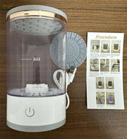 3-in-1 electric brush washer with white gold station, clear max water indicator