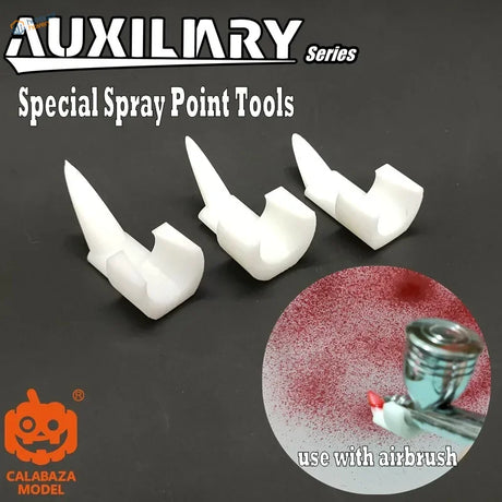 3 sizes splashes airbrush accessory, white plastic scale modeling tools by Calabaza Model