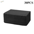 Stack of 30 black textured paper napkins for precision hobby tools