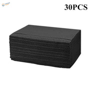 Stack of 30 black textured paper napkins for precision hobby tools