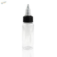 30ml paint mixing bottle with steel mixing ball, clear plastic and black ribbed cap