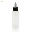Clear 30-120ml paint mixing bottle with steel mixing ball, dropper tip