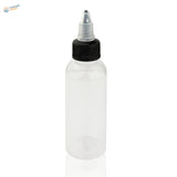 Clear 30-120ml paint mixing bottle with steel mixing ball, dropper tip