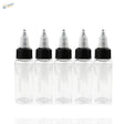 30/60/120ml paint mixing bottles with steel mixing ball, clear plastic, black caps