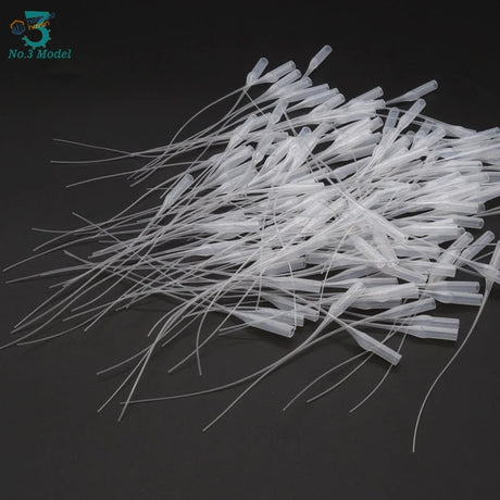 30/60pcs rat tail glue applicators with clear syringe tips and thin needles