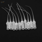 60pcs rat tail glue applicators with clear plastic curved handles and tips