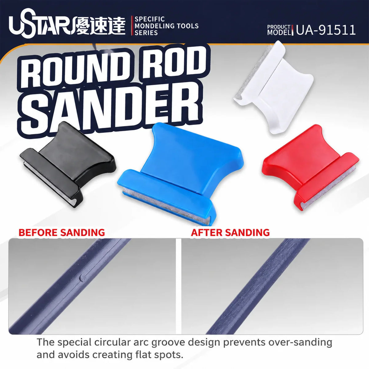 UStar UA91511 Sanding-Set für gewölbte Oberflächen