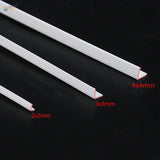 30pcs L-shaped styrene profiles in 2x2mm, 3x3mm, 4x4mm white plastic
