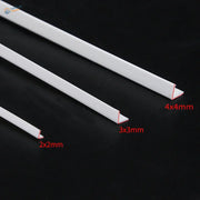 30pcs L-shaped styrene profiles in 2x2mm, 3x3mm, 4x4mm white plastic